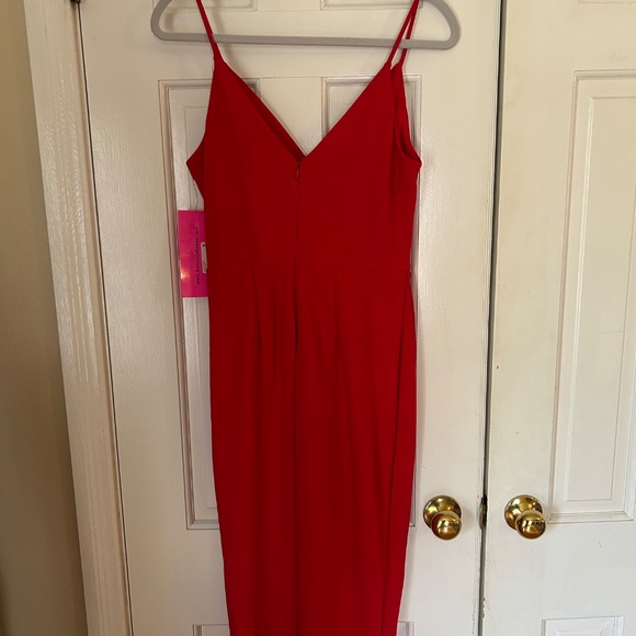 Betsey Johnson Faux Wrap Red Dress - Picture 6 of 8